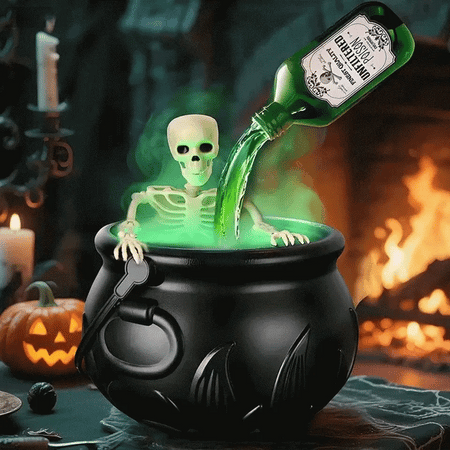 Cauldron Halloween Decoration Skull